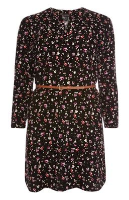 Vestido Floral com Cinto